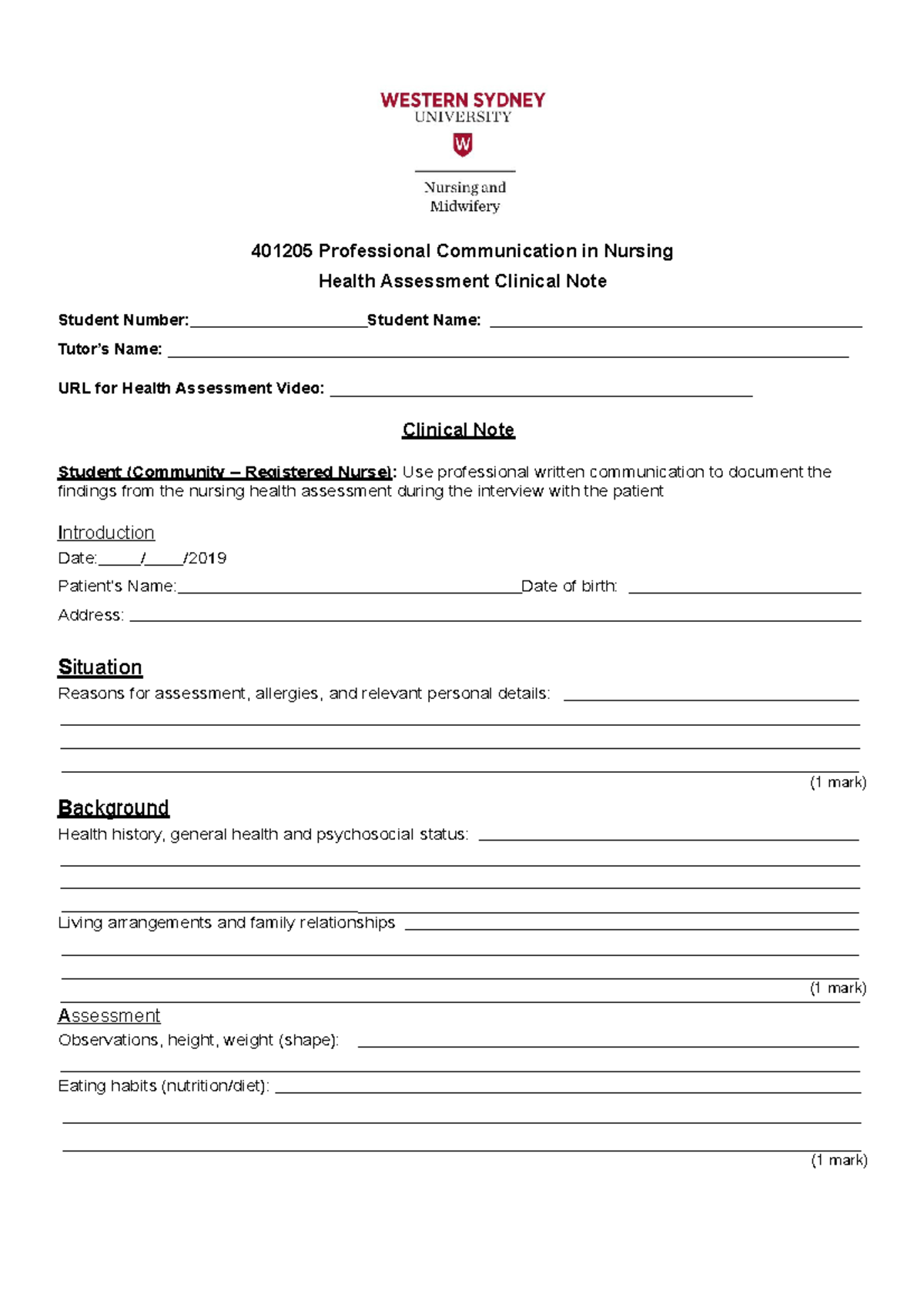 Clinical Note 2019 - please give more details in this assisgment ...
