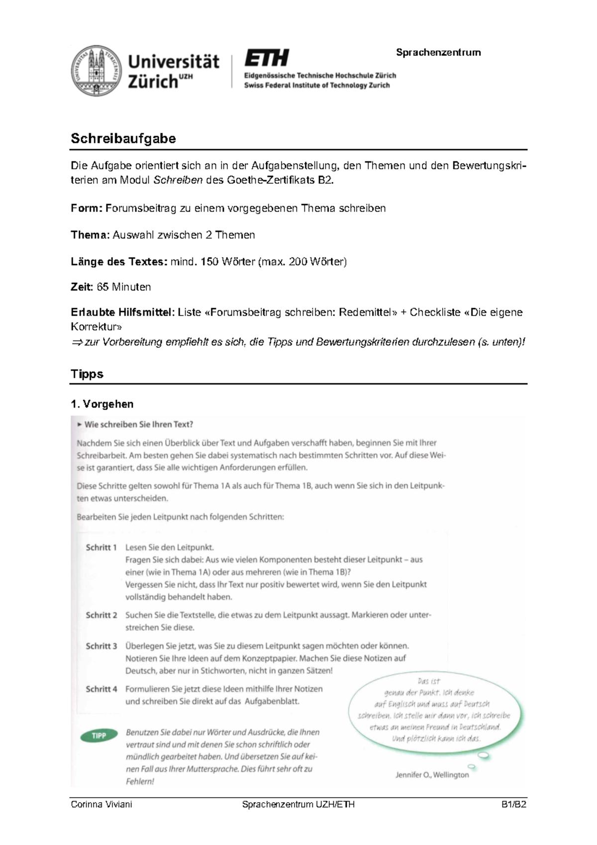 Schreibaufgabe Goethe B2 Infos, Tipps, RM - Schreibaufgabe Die Aufgabe ...