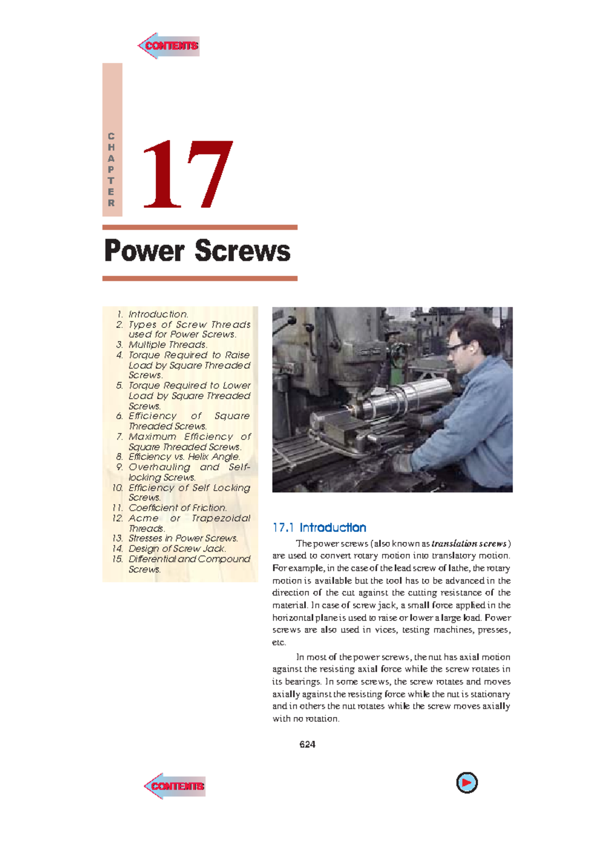 Power Screws Calculations 624 C H A P T E R n A Textbook of Machine