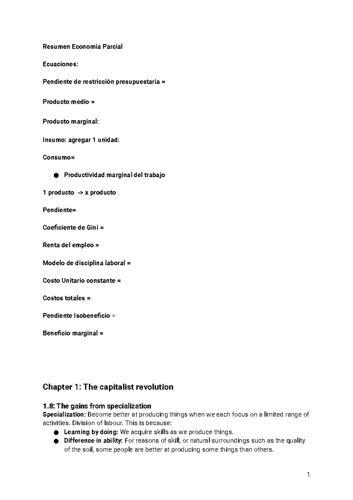 Economia Primer Parcial - Resumen Economia Parcial Ecuaciones ...