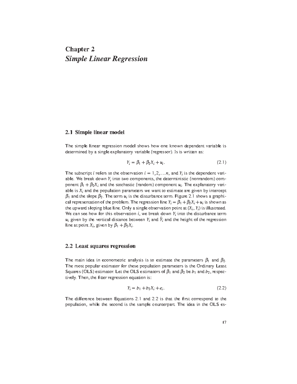 chapter number 2 - Chapter 2 Simple Linear Regression 2 Simple linear ...