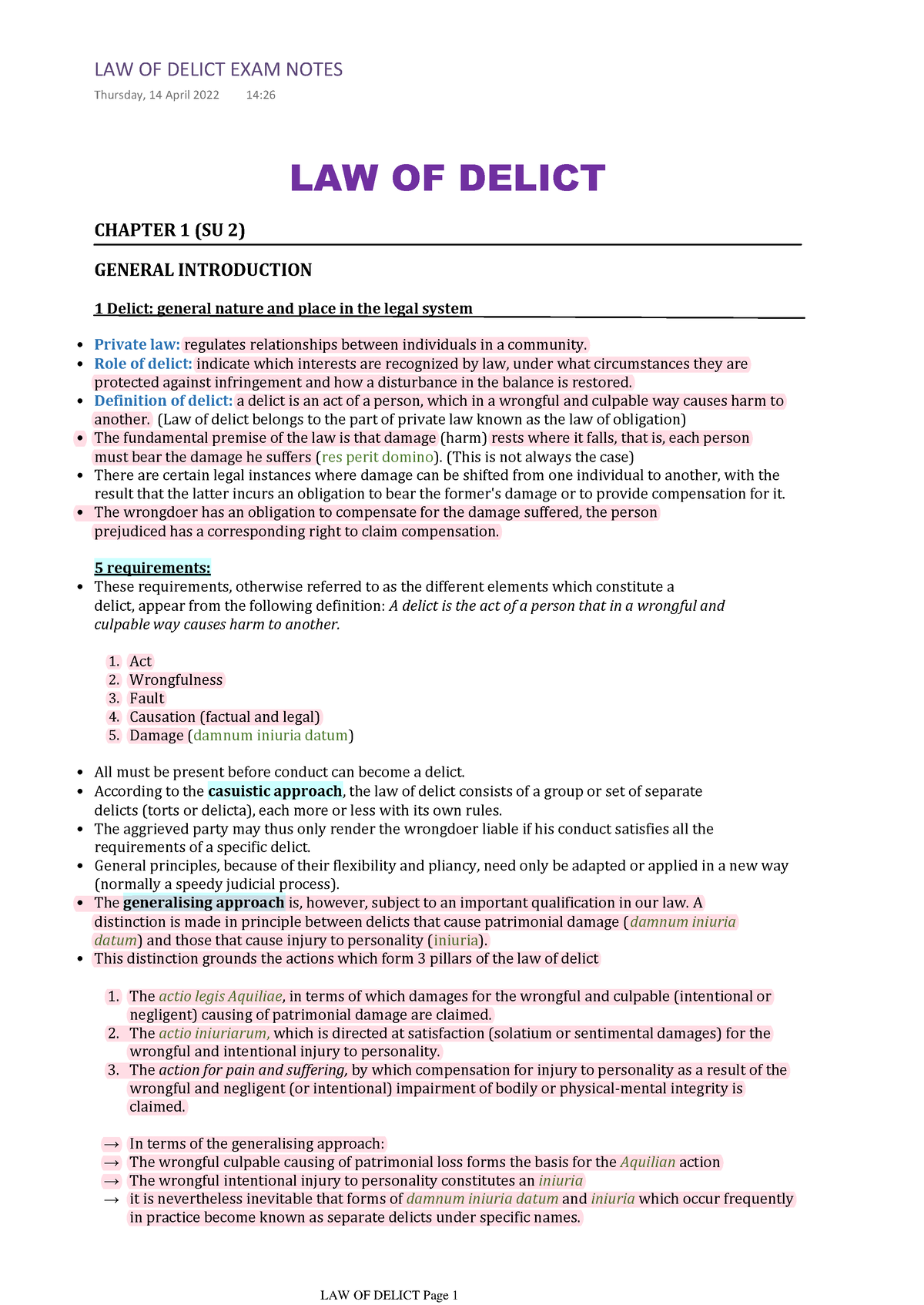 law of delict assignment