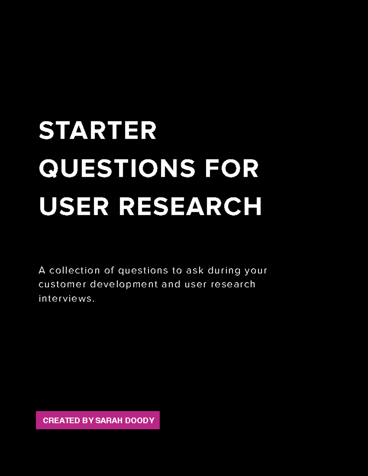 Ux research guide sample questions for user interviews - STARTER ...