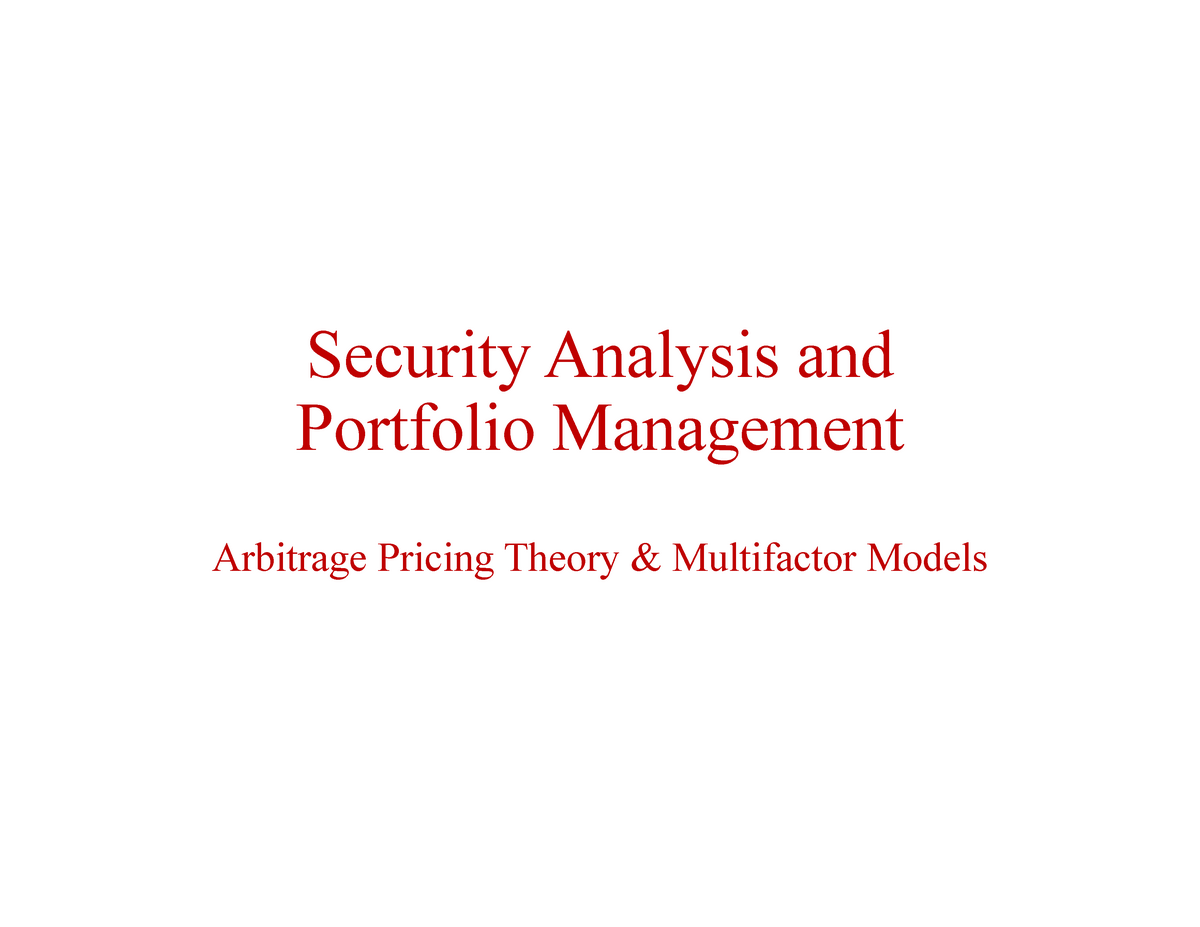 case study on security analysis and portfolio management