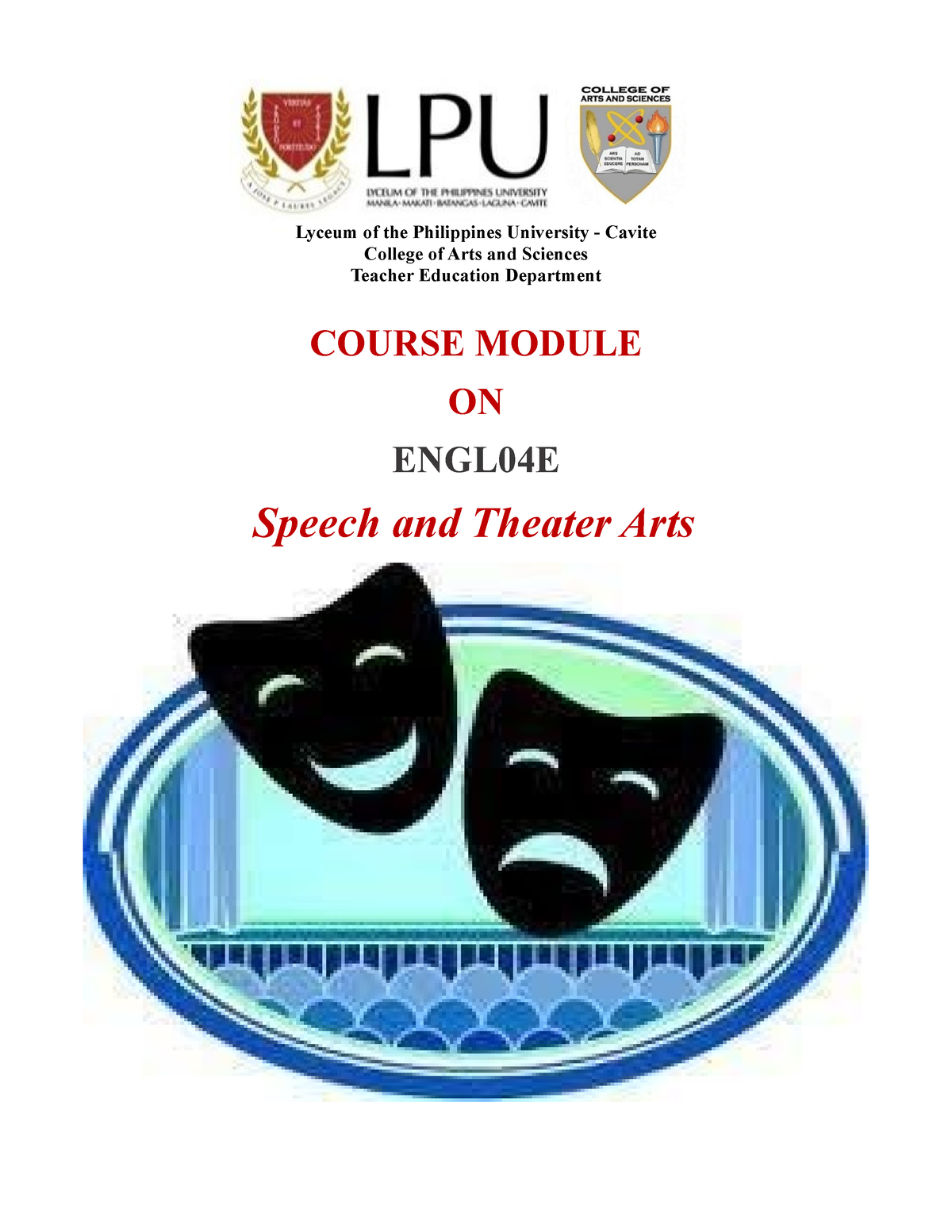 speech and theater arts course outline