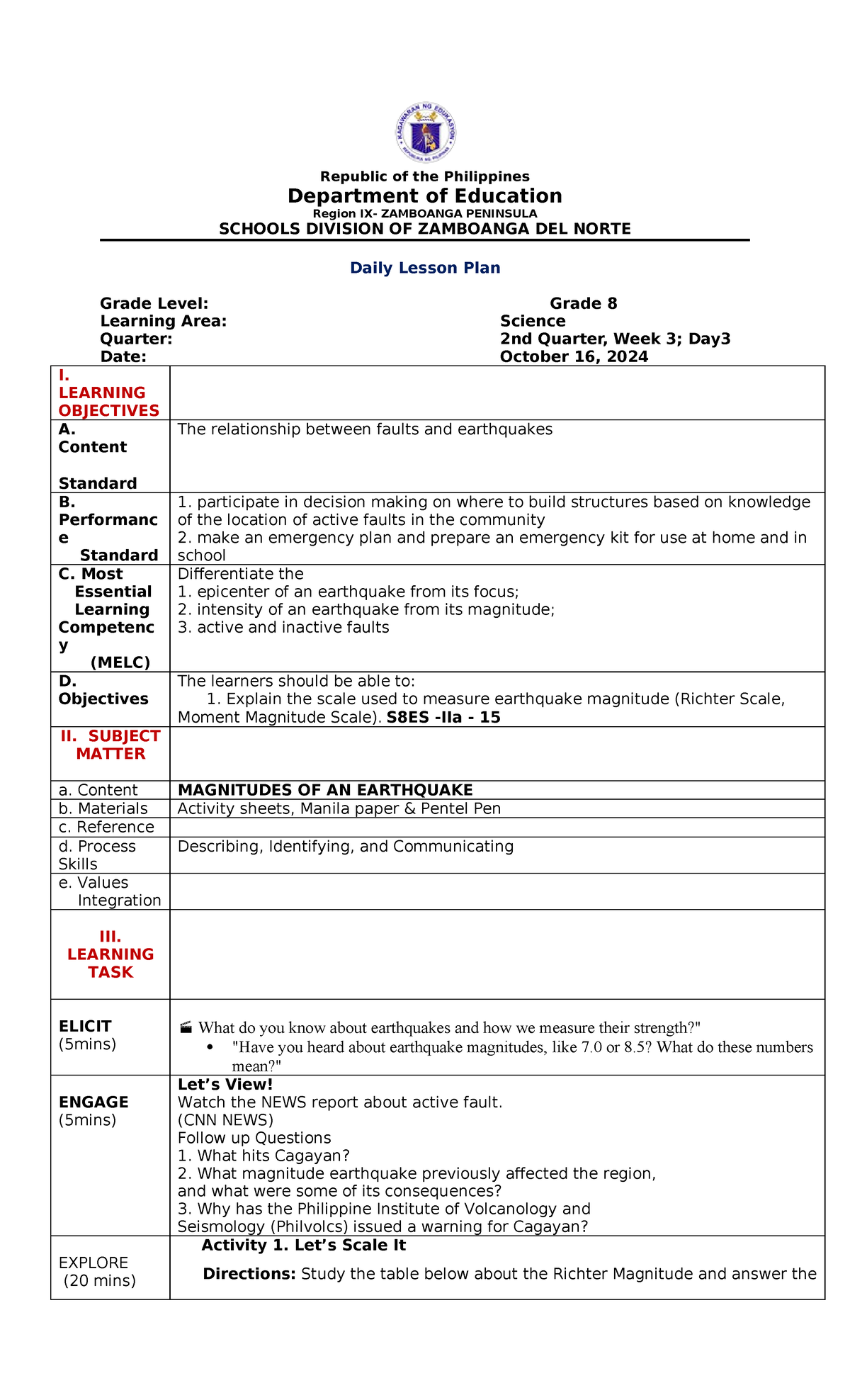 DLP Science Grade-8-WEEK2-DAY2 - Republic of the Philippines Department ...