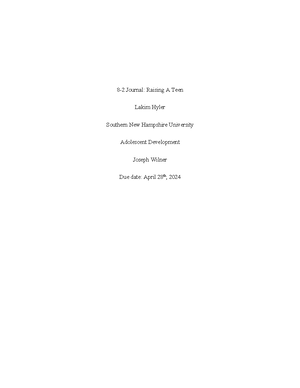 2-2 Journal - Because of my upbringing, I wanted to raise my children ...