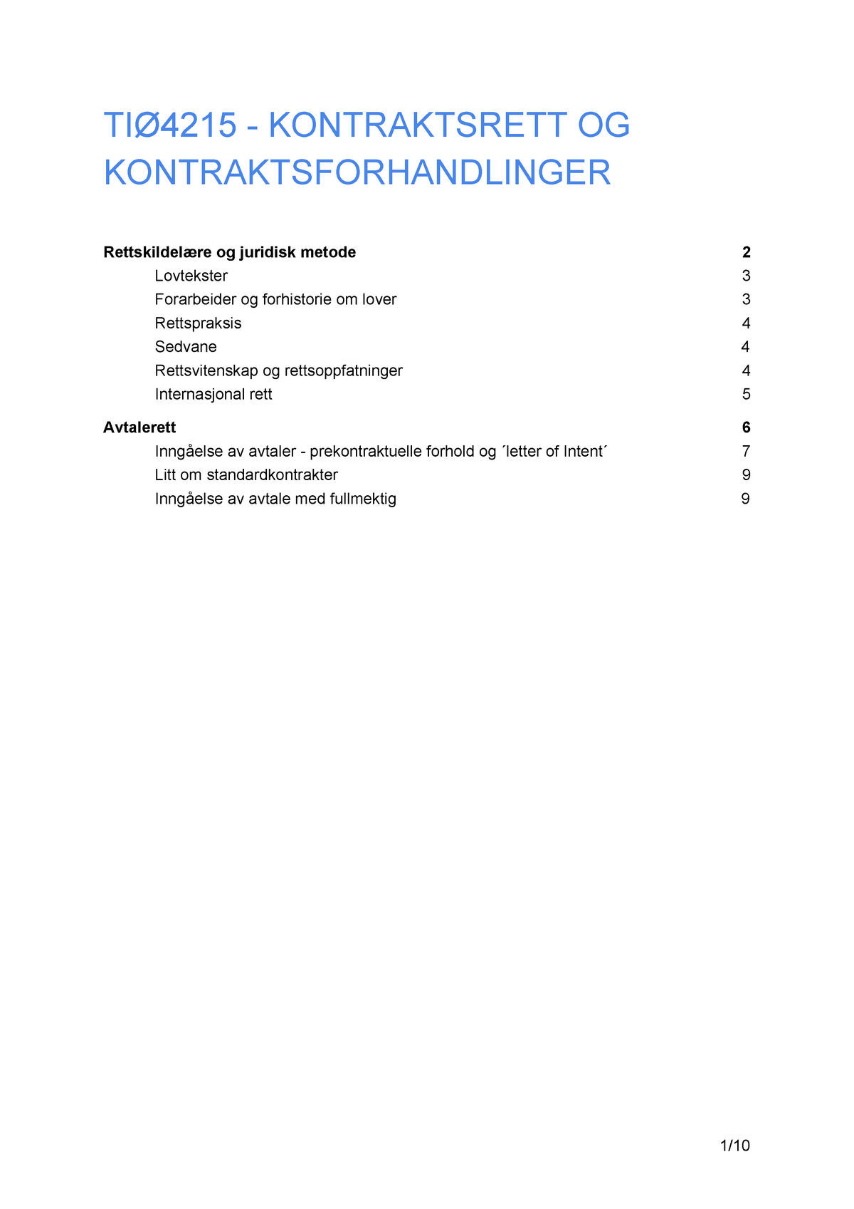 TIØ4215 - Kontraktsrett OG Kontraktsforhandlinger - TIØ4215 ...