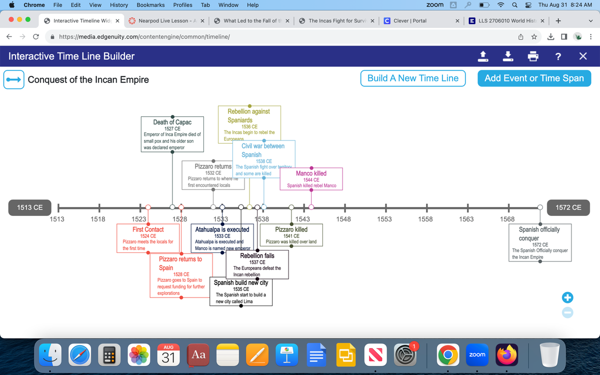 Timline Timeline for world history edgenuity Studocu