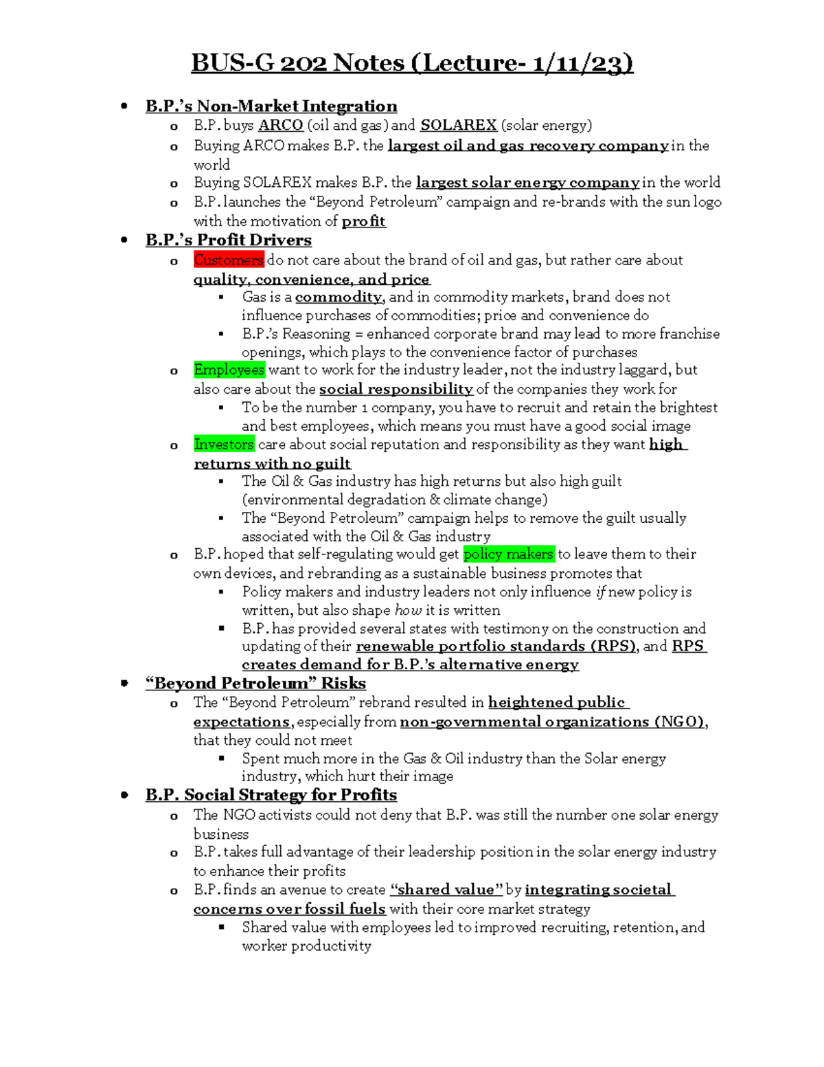 BUS-G 202 Notes (Lecture- 011123) - BUS-G 202 Notes (Lecture- 1/11/23 ...