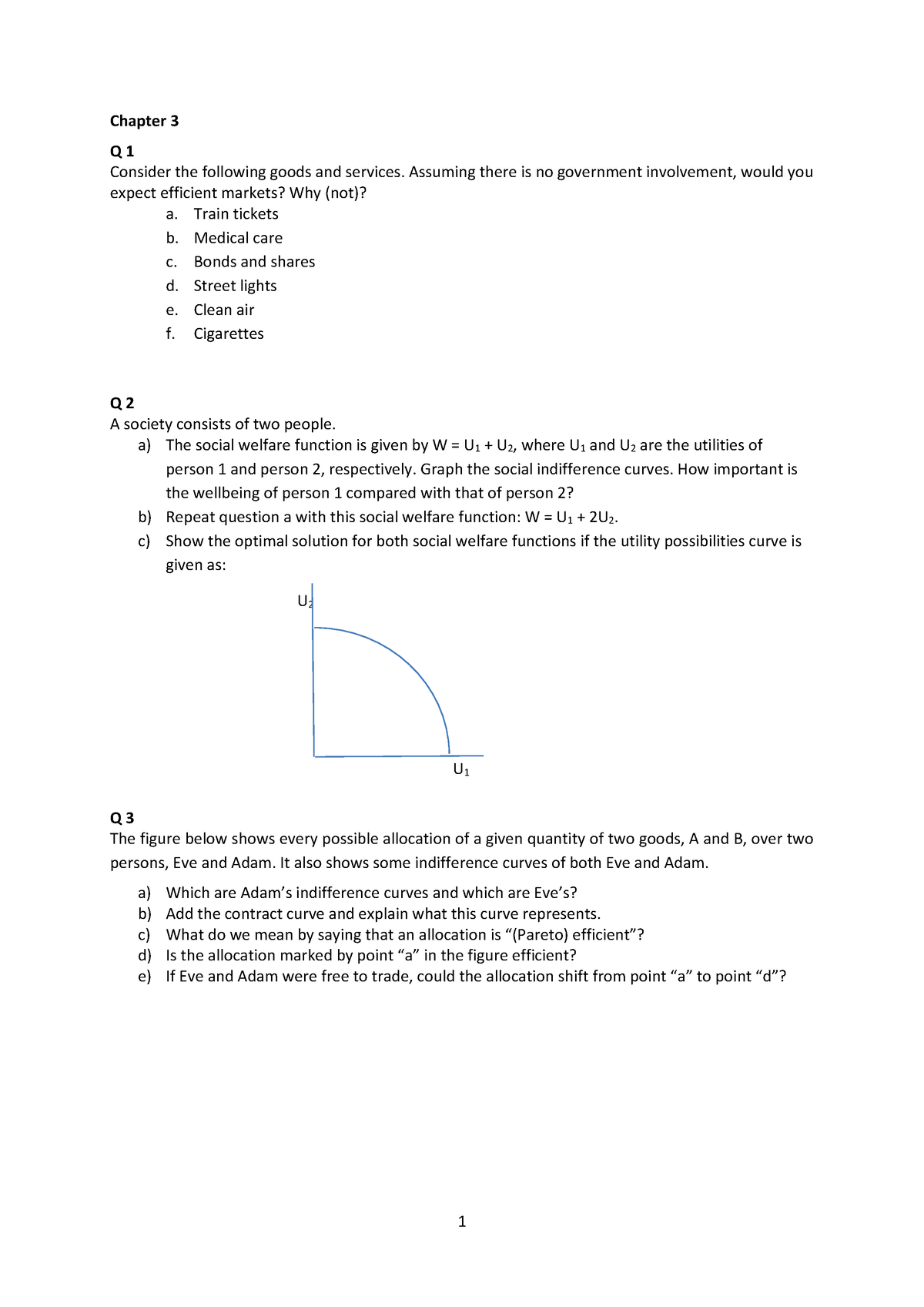 Tutorial Questions Chapter 3 4 1 Chapter 3 Q 1 Consider The Following Goods And Services 8046