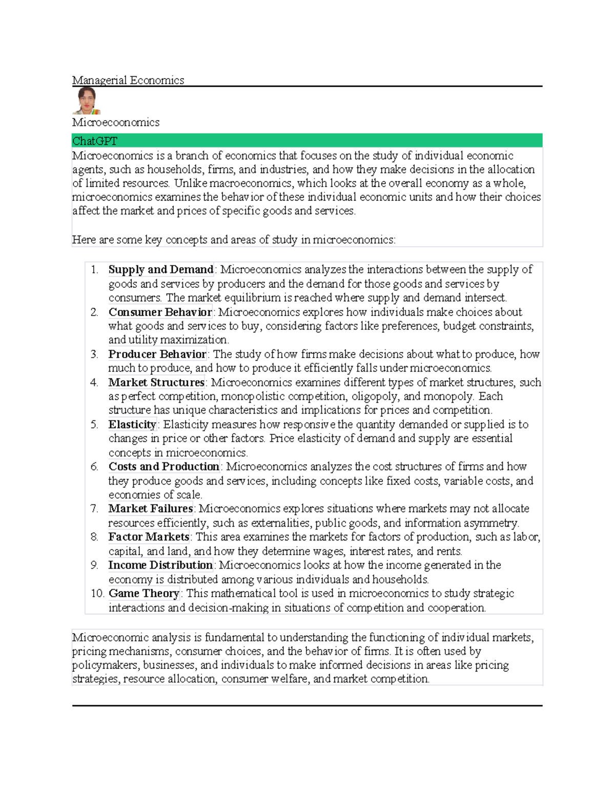 Managerial Economics - Class Notes - Managerial Economics ...