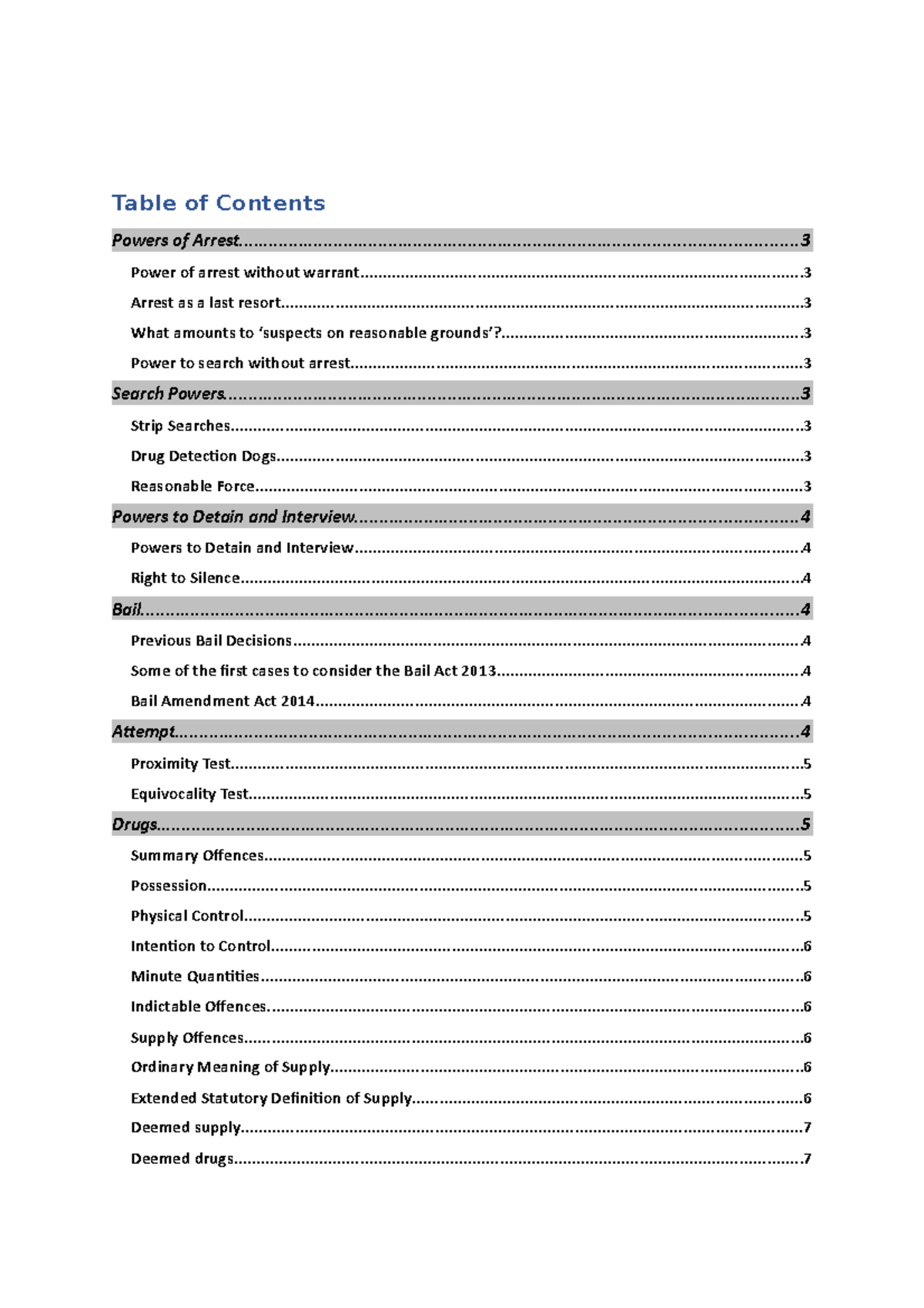 LAWS1021 Important Cases + Provisions Table of Contents Powers of