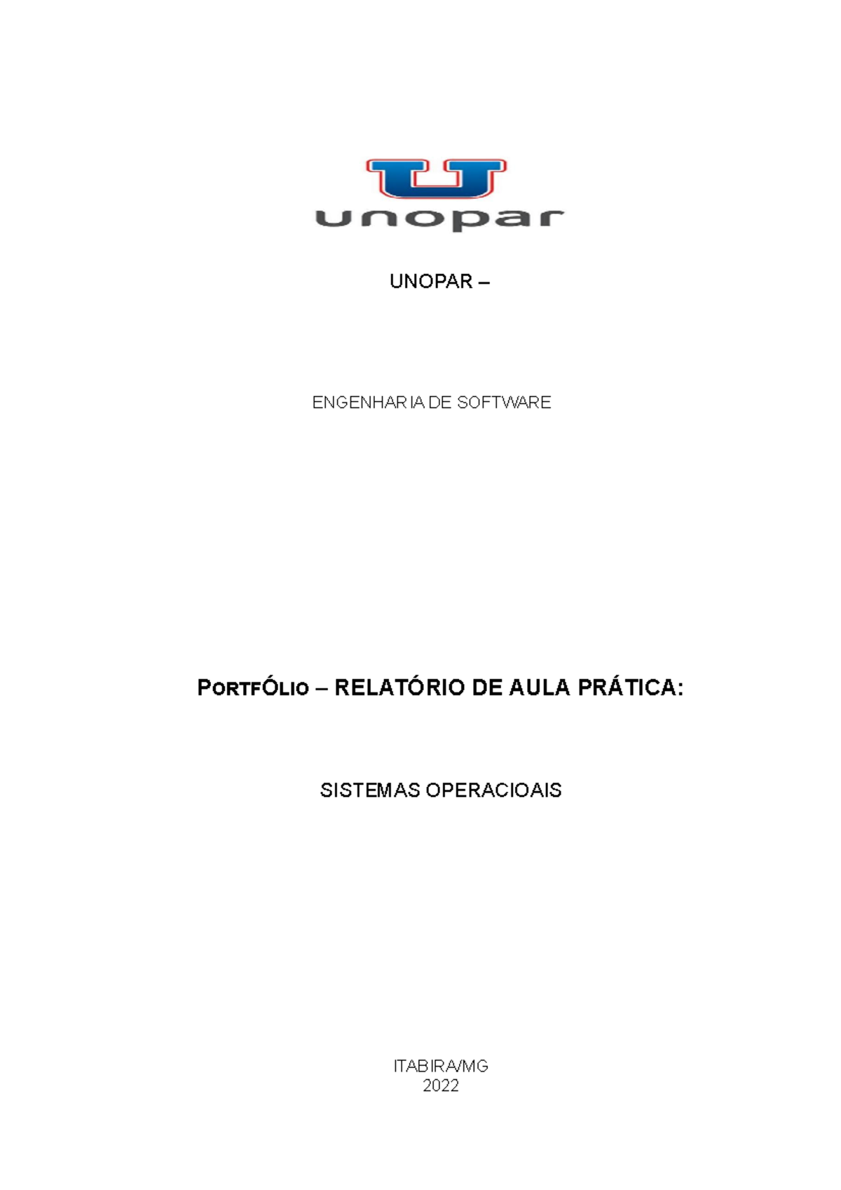 Portfolio Sistemas Operacionais - UNOPAR – ENGENHARIA DE SOFTWARE ...
