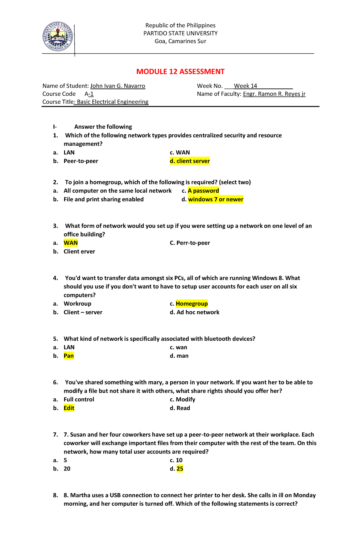 Module 13 Assessment in BSCE 2A - Republic of the Philippines PARTIDO ...