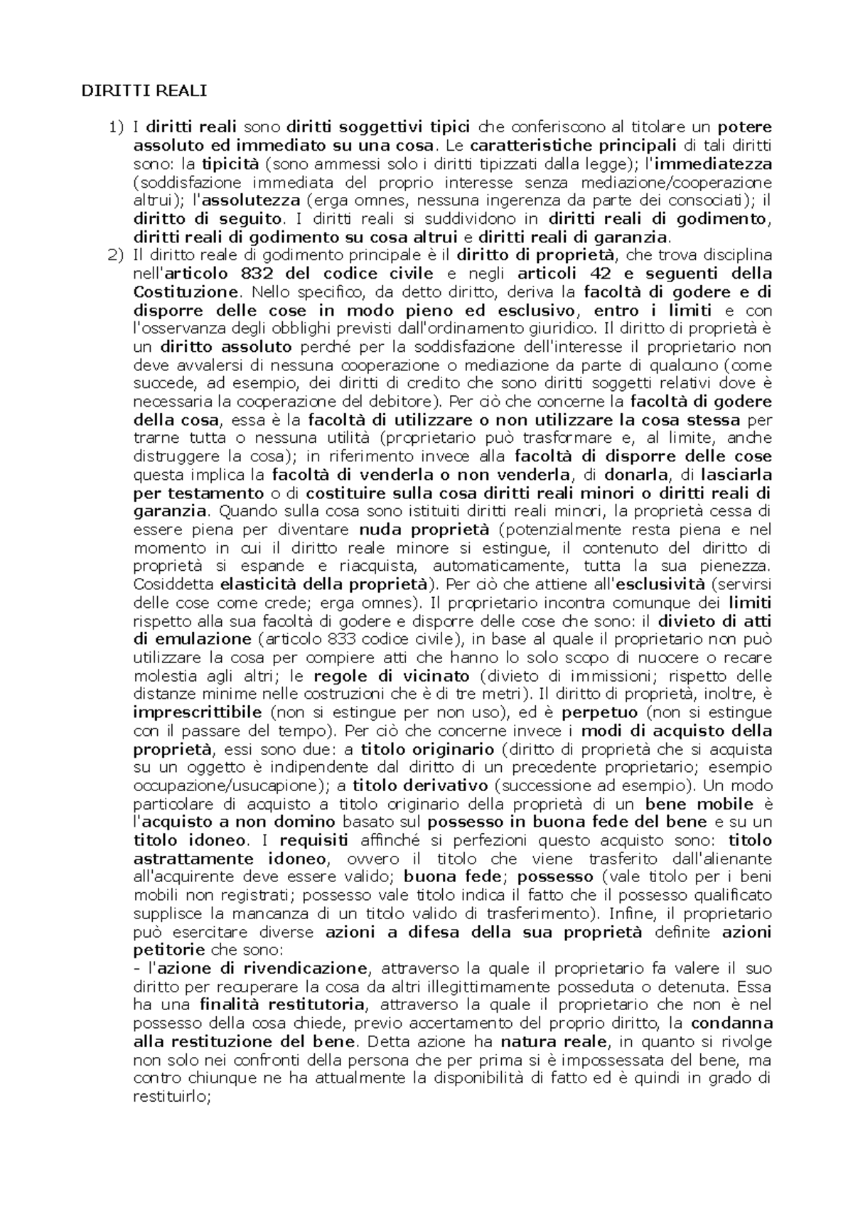 Diritti Reali E Diritti Reali DI