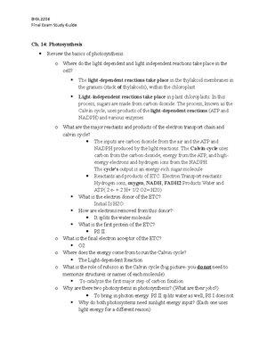 Exam 2 Study Guide - Study Guide for Exam 2: Ch 5, 7, & 11 Ch 5 (DNA ...