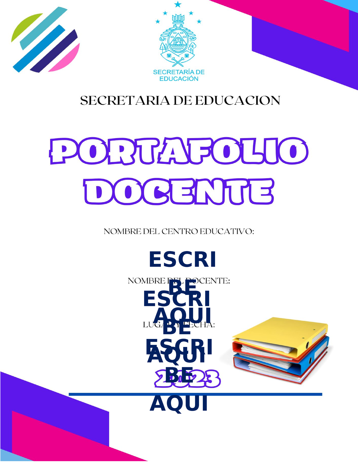 Portafolio Docente Basica I, II Y III Ciclo - ESCRI BE AQUI ESCRI BE ...