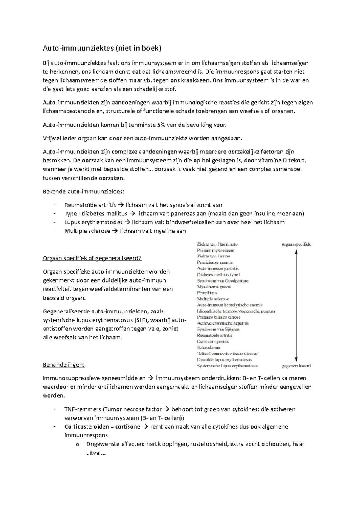 Extra hoofdstuk 9 autoimmuunziekten Autoimmuunziektes (niet in boek
