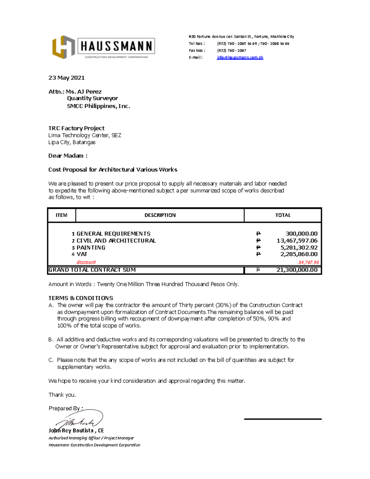 TRCF Quotation 05232022 JRB - #20 Fortune Avenue cor. Santan St ...