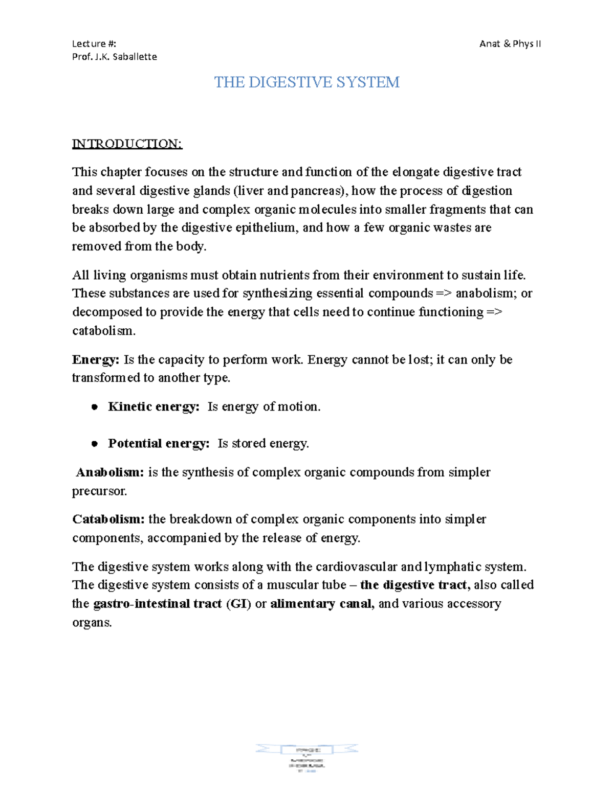 THE+ Digestive+ System - Prof. J. Saballette THE DIGESTIVE SYSTEM ...