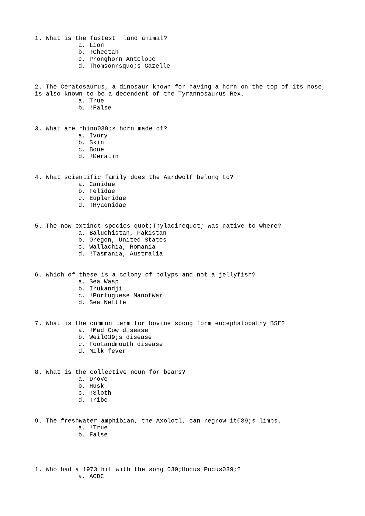 chem321-tutorial-fall-2022-7-what-is-the-fastest-land-animal-a-lion-b-cheetah-c-pronghorn