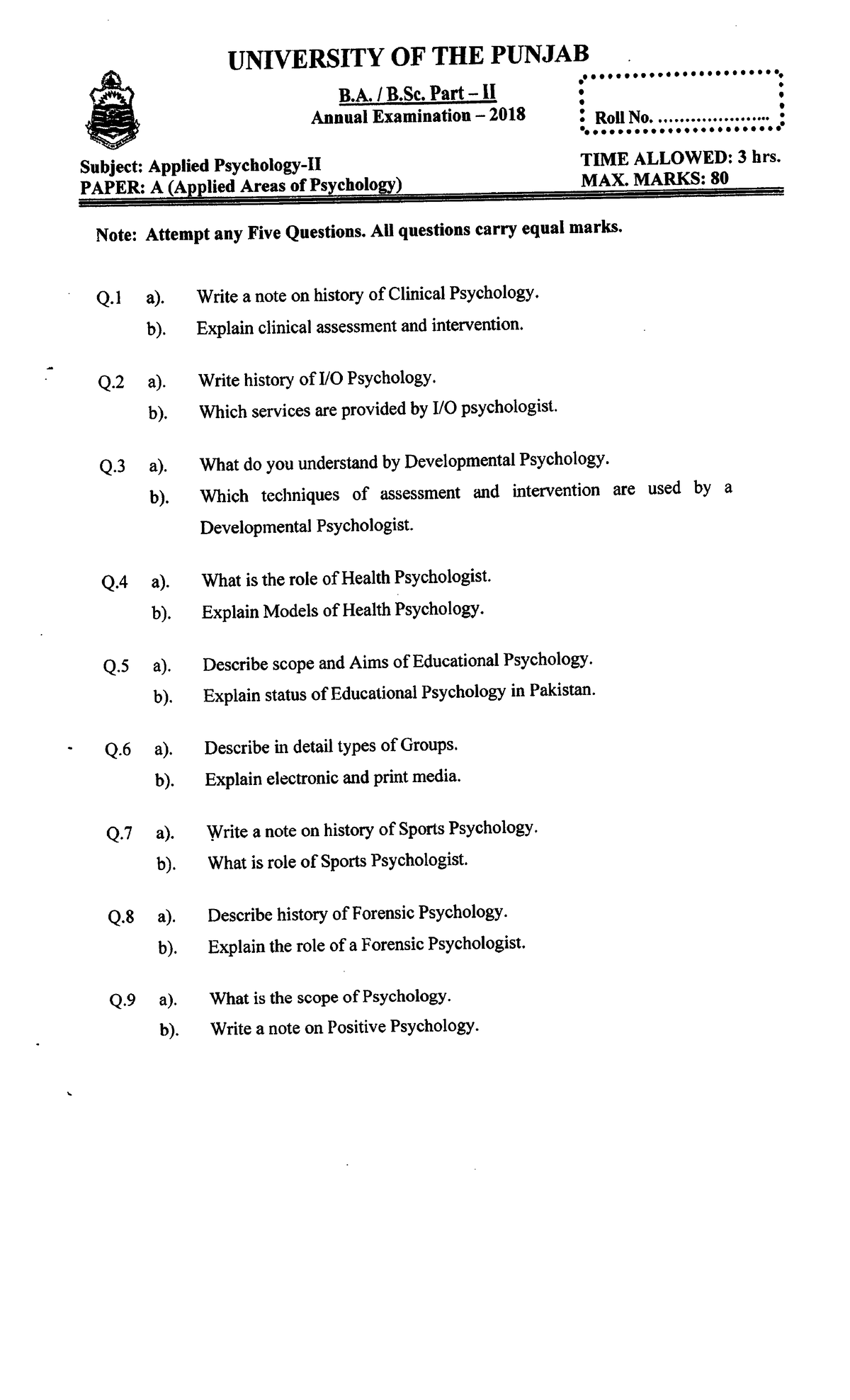 BA BSc PII a18 past papers BA Final Term Paper Studocu