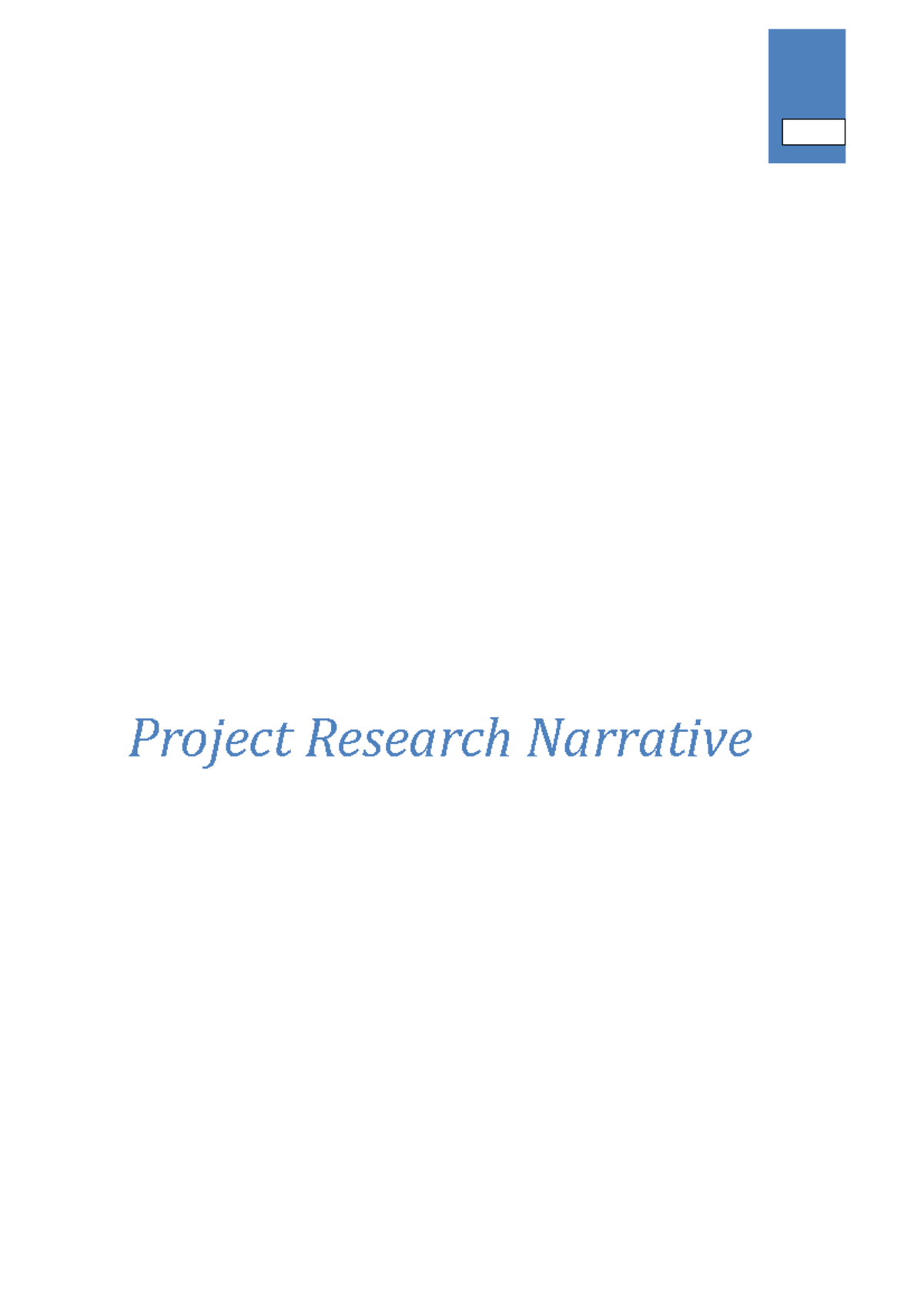 EPM Ass 2 - Project Research Narrative - Project Research Narrative How ...