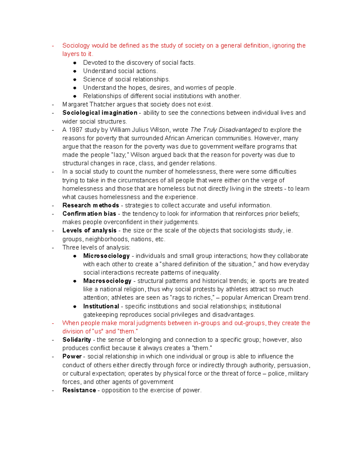 Soc 105 quick notes on j&t ch.1 + week 1 discussions - Sociology would ...