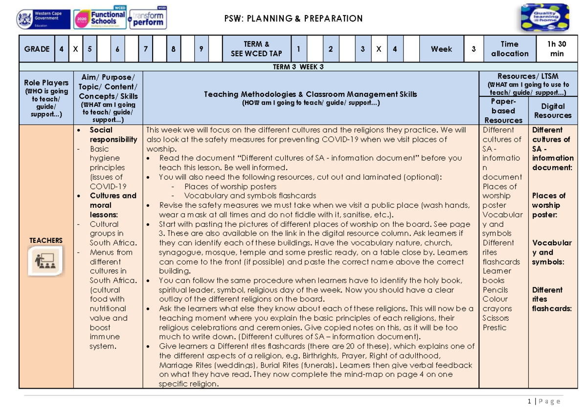 Free Life Skills Lesson Plans For Middle School