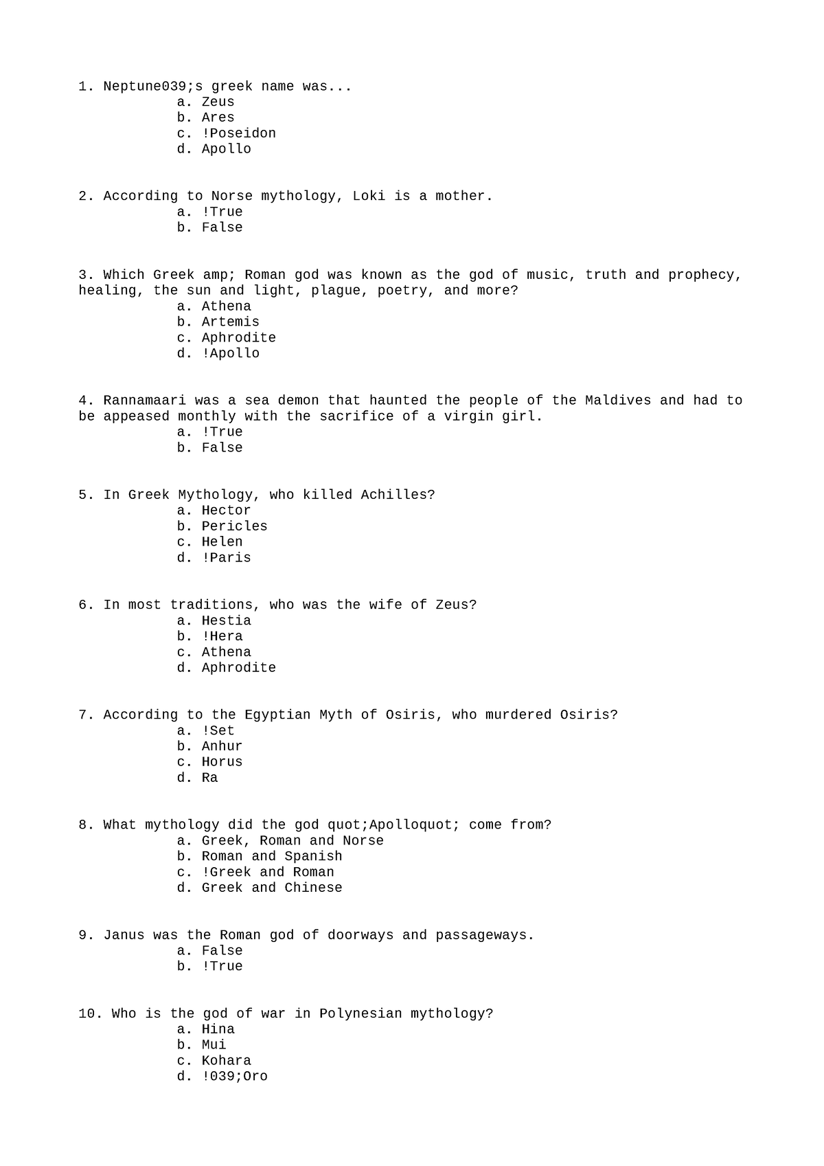 Mathematics lec notes 8 - Neptune039;s greek name was... a. Zeus b ...