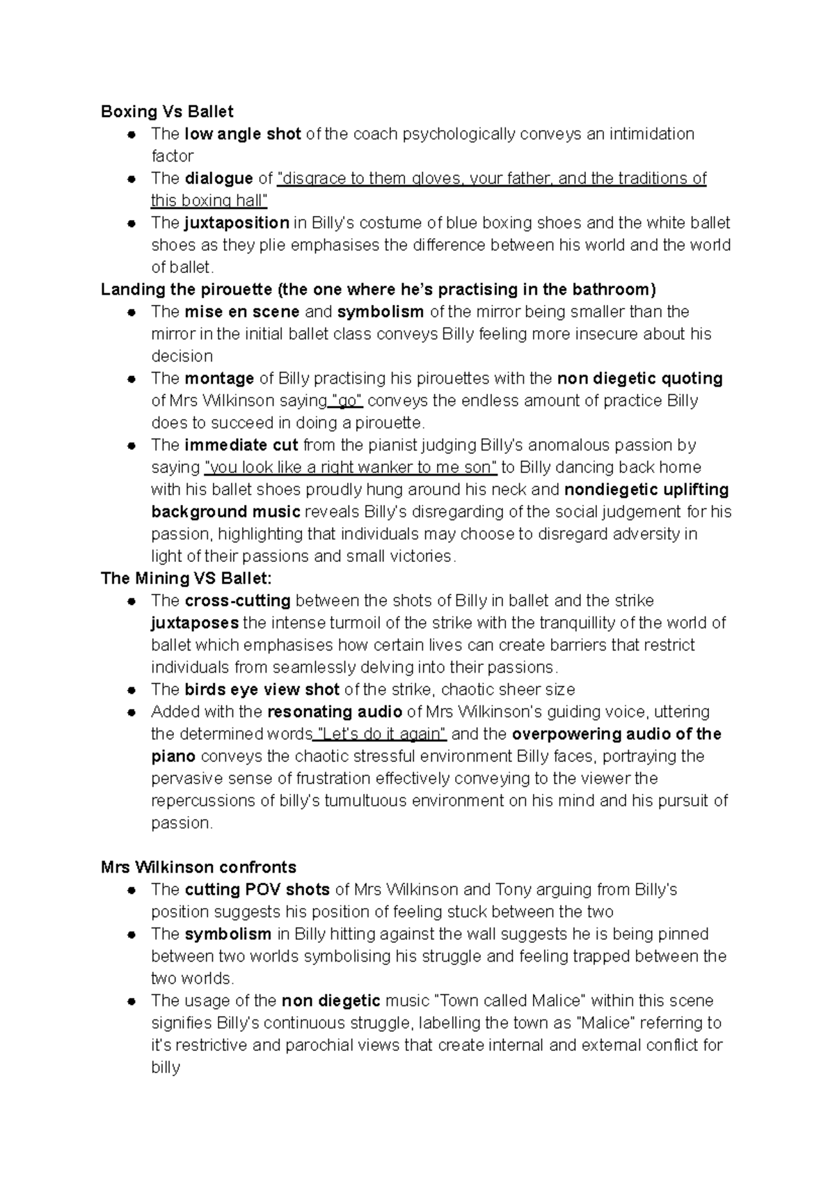 English Common Mod Billy Elliot Streamlined Techniques, Essay Plans ...