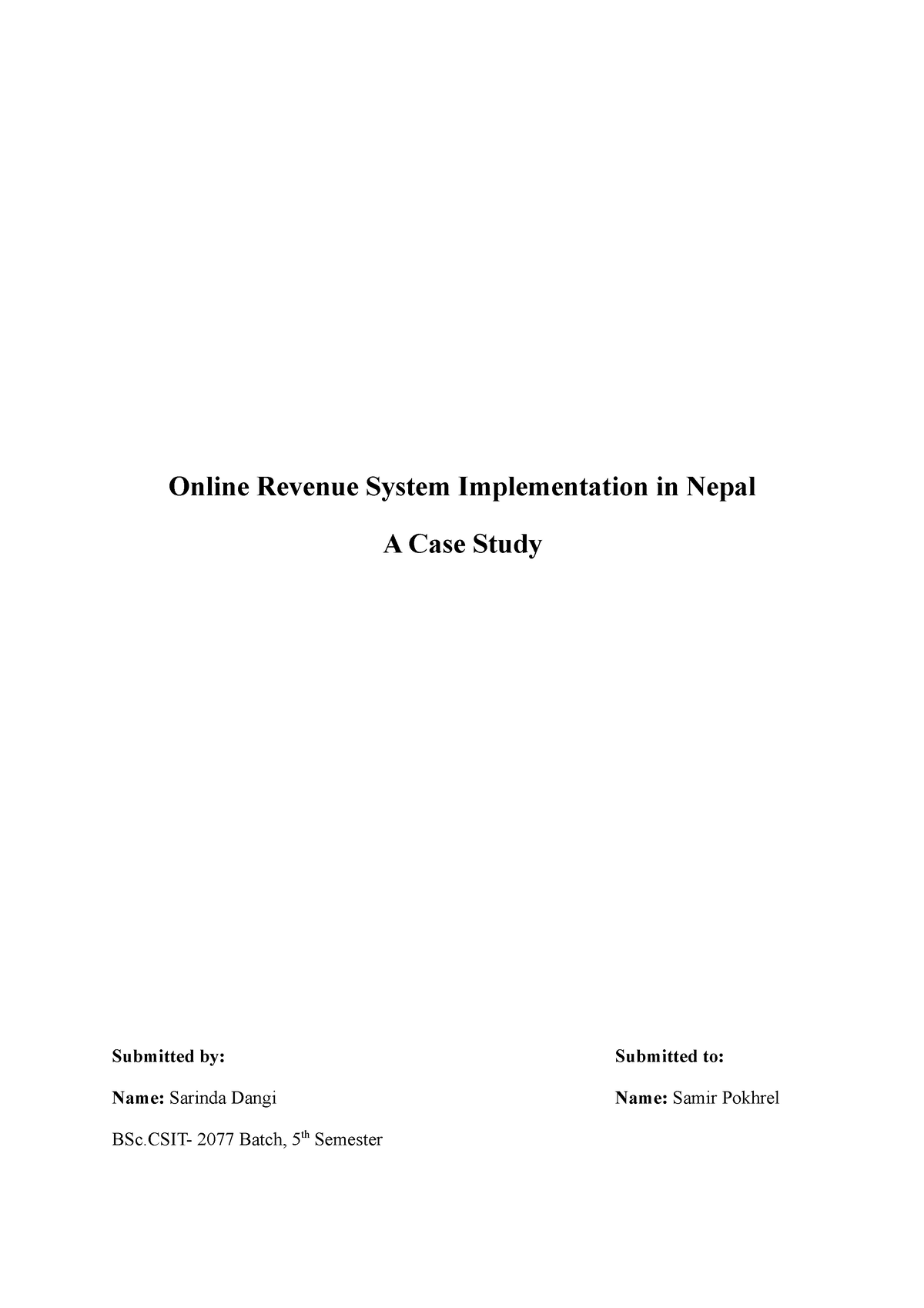 Online Revenue System Implementation in Nepal - The traditional revenue ...