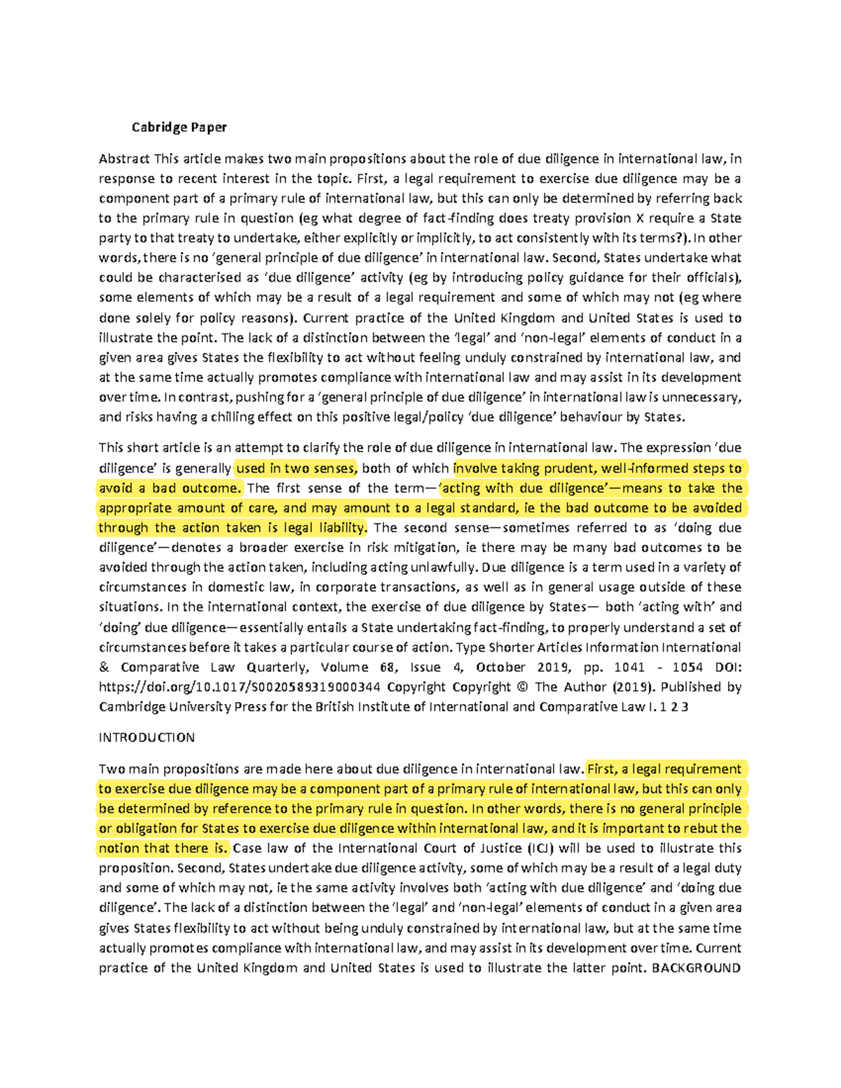 Research paper on Dolus Specialis - Cabridge Paper Abstract This ...