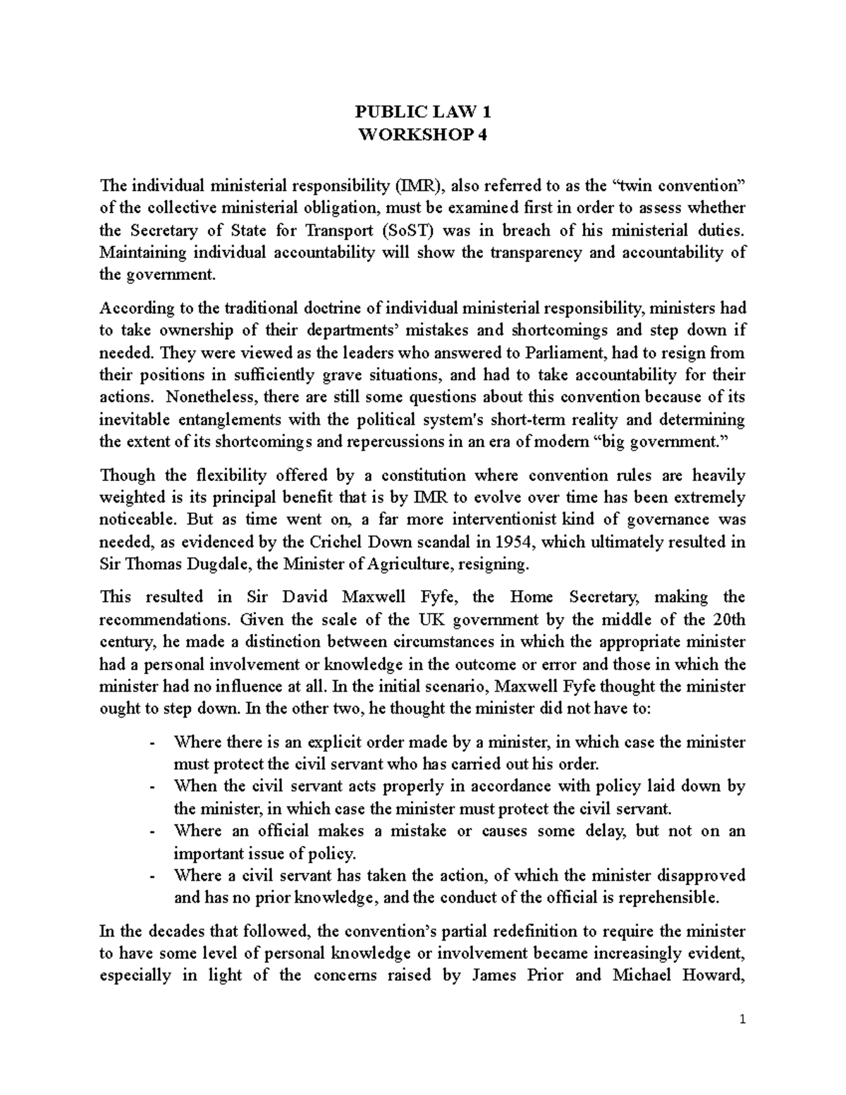 Public Law 1 Workshop 4 - PUBLIC LAW 1 WORKSHOP 4 The individual ...