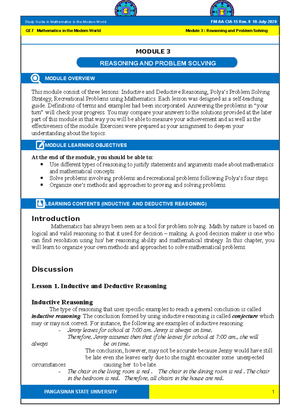 MMWModule- Chapter 3 - Notes - MODULE 3 MODULE OVERVIEW This module ...