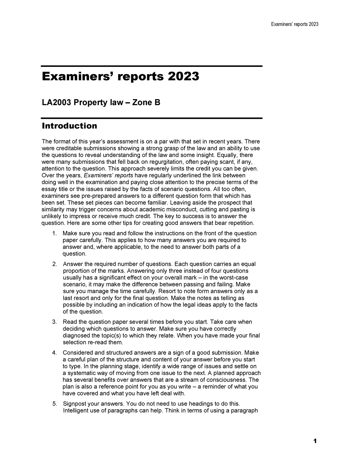 Examiner Report 2023 B - Examiners’ Reports 2023 Examiners’ Reports ...