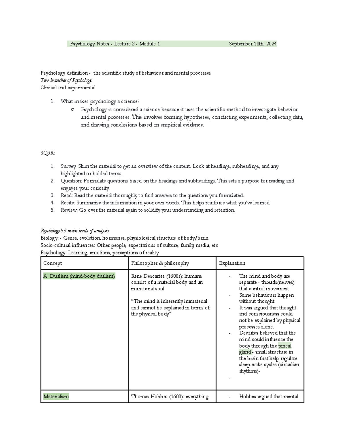 Psychology Notes - What makes psychology a science? Psychology is ...