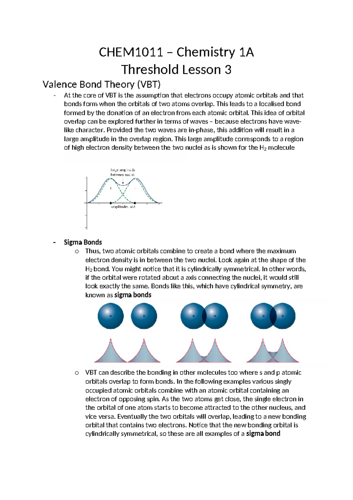 CHEM1011 - Threshold Lesson 3 - CHEM1011 – Chemistry 1A Threshold ...