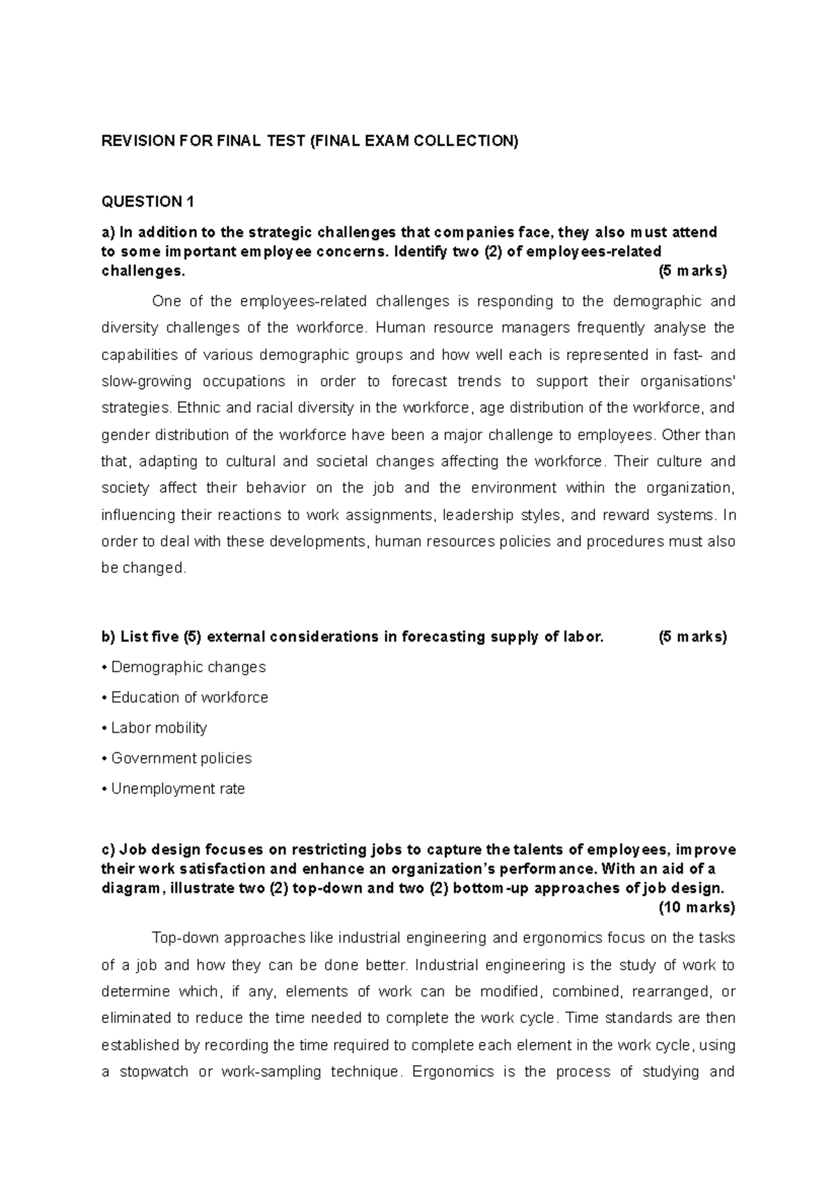 Final EXAM TEST REVISION FOR FINAL TEST (FINAL EXAM COLLECTION