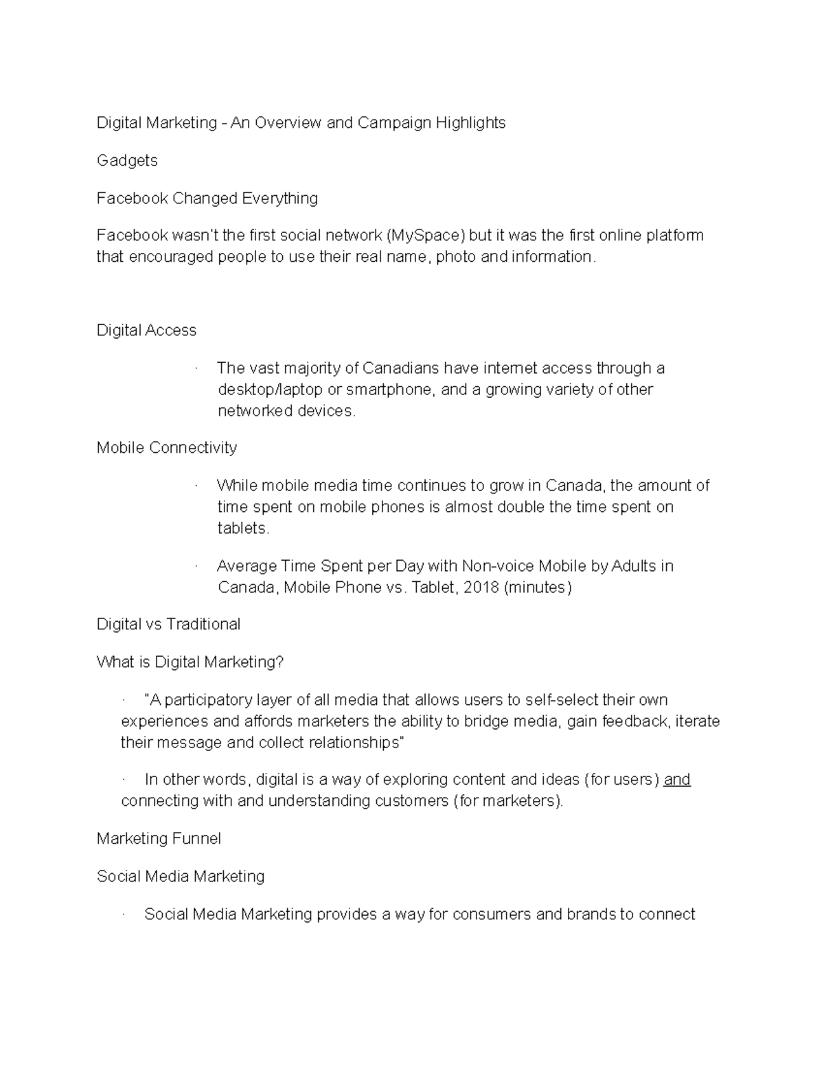 Marketing notes Week 8 - Digital Marketing - An Overview and Campaign ...