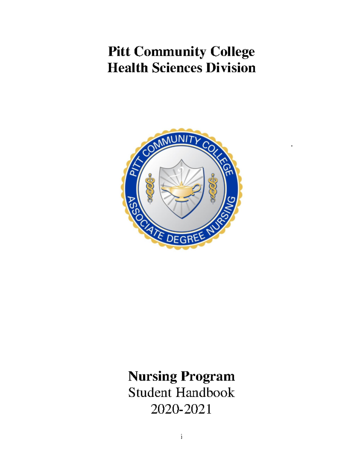 Updated 20202021 NUR Handbook i Pitt Community College Health