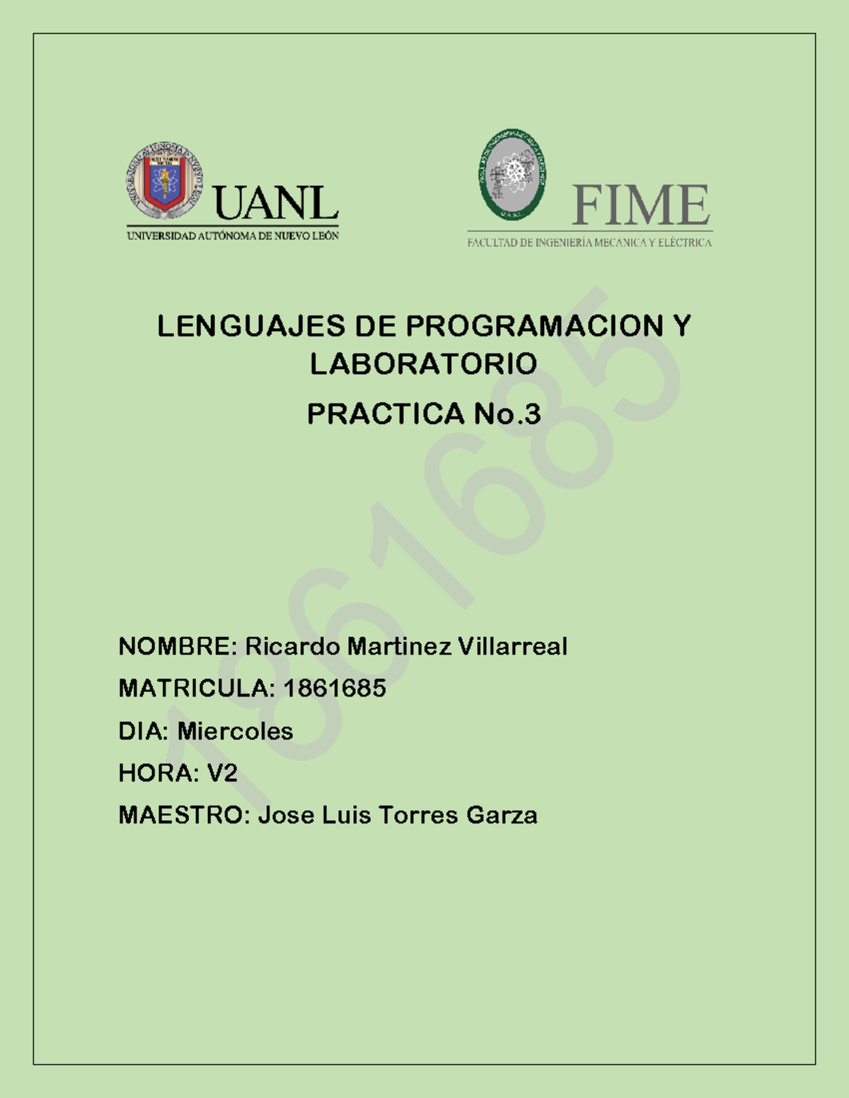 Practica Numero 3 - LENGUAJES DE PROGRAMACION Y LABORATORIO PRACTICA No ...
