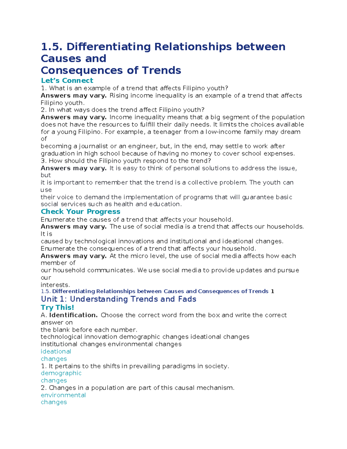 WEEK 3 Guide - 1. Differentiating Relationships Between Causes And ...