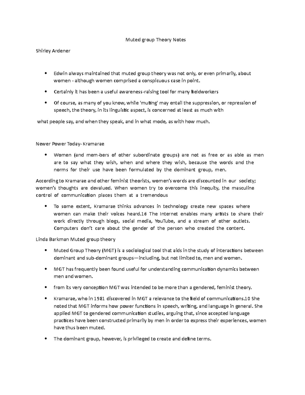 Muted group theory part 2 Muted group Theory Notes Shirley Ardener