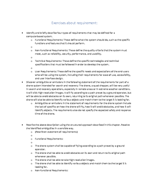 Exercises about requirement