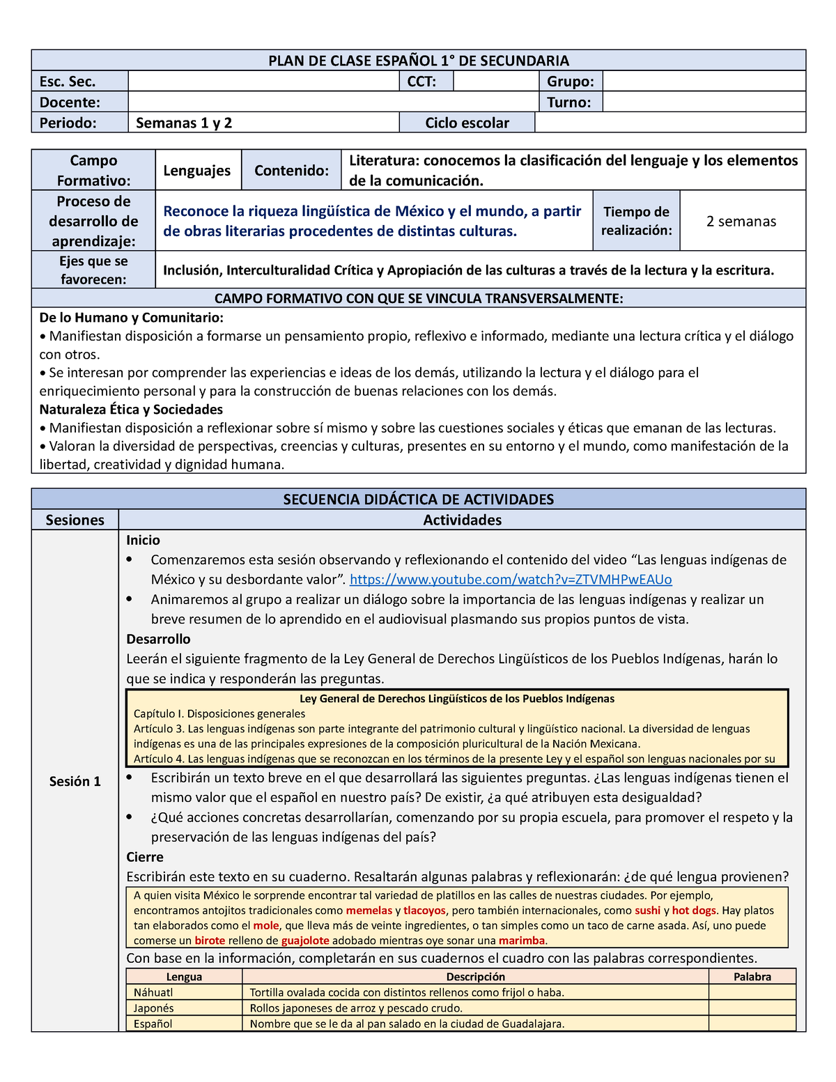 La Diversidad De Lenguas Y Su Uso En La Comunicaci N Familiar Plan