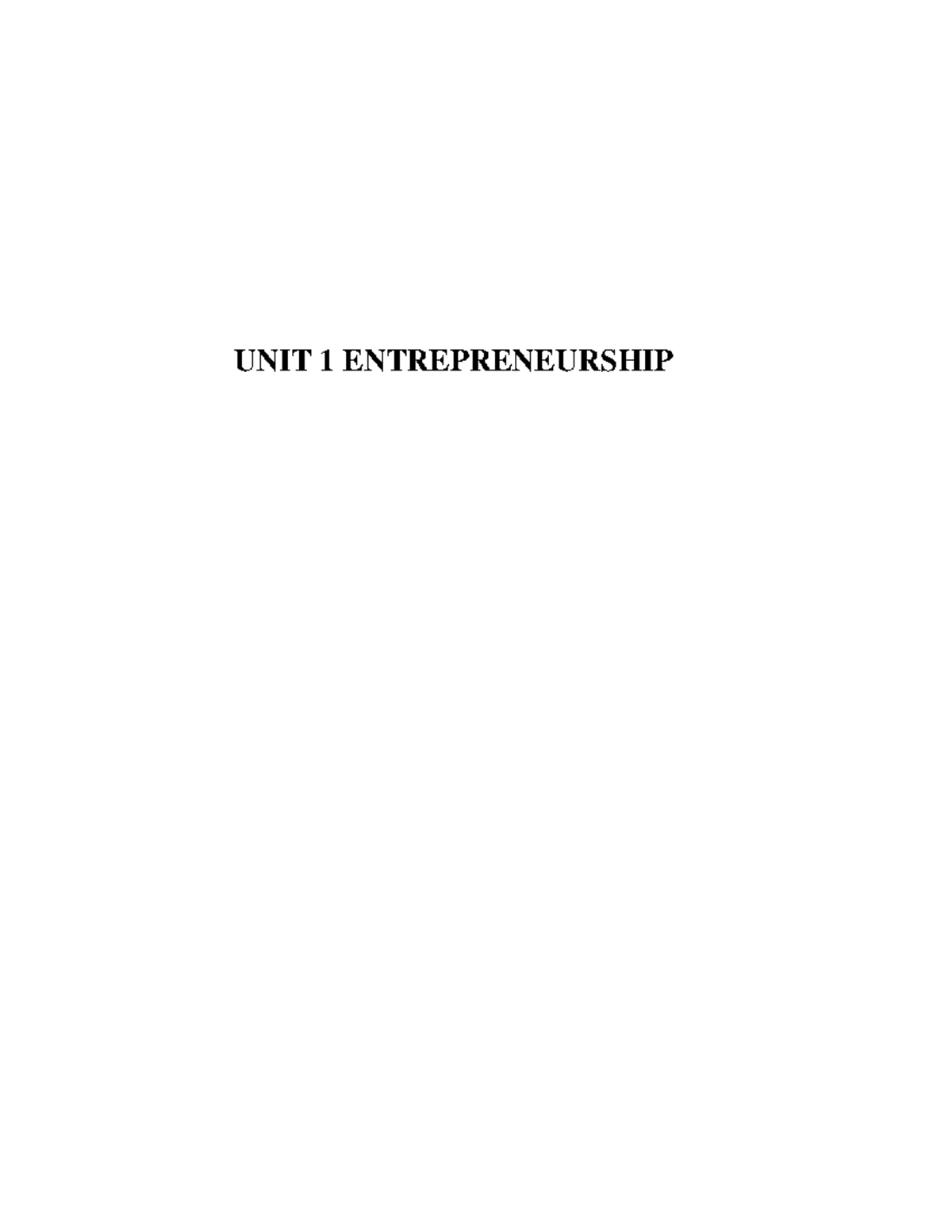 Unit 1 Entrepreneurship - UNIT 1 ENTREPRENEURSHIP Self-Instructional ...