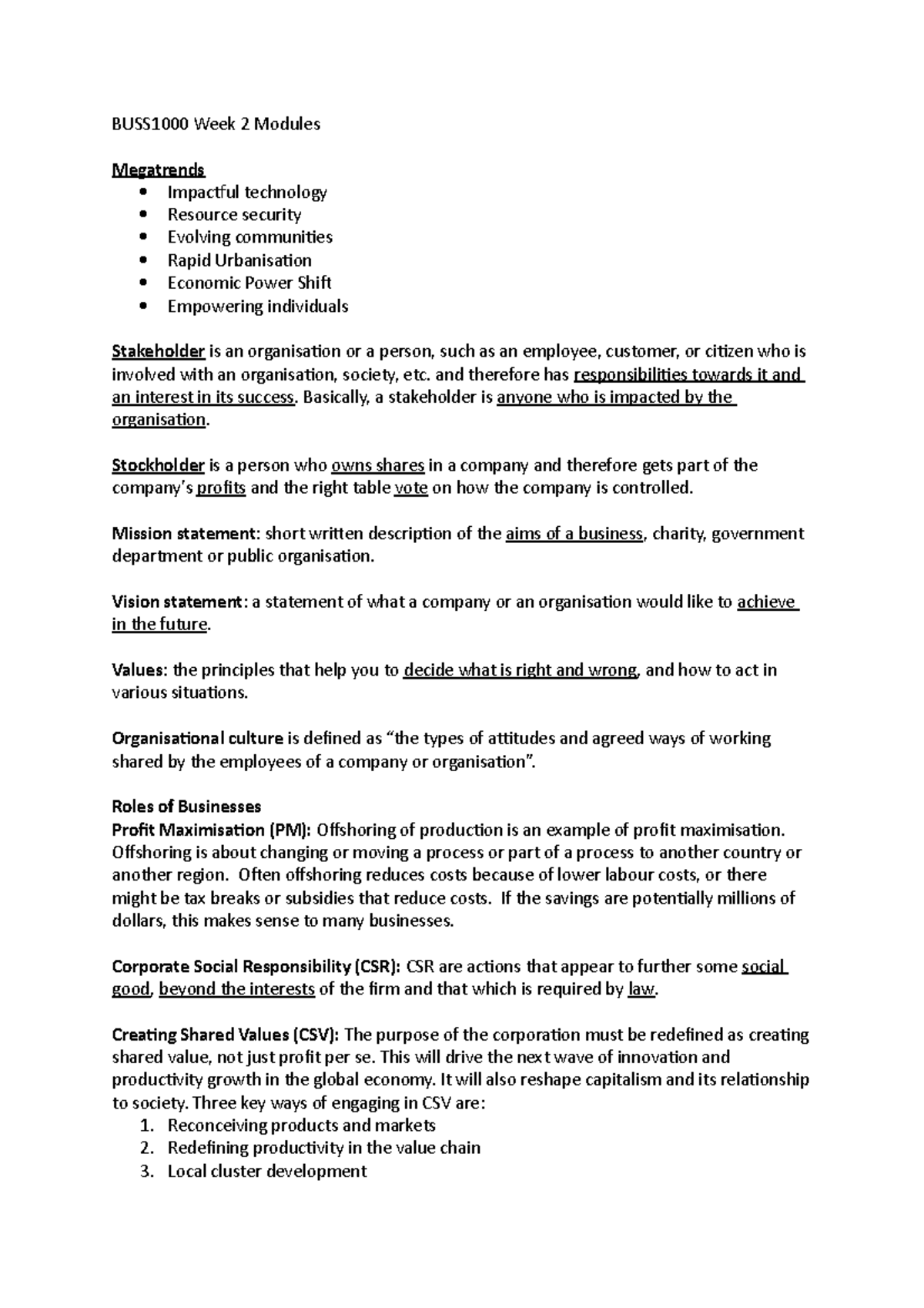 BUSS1000 Week 2 Modules - BUSS1000 Week 2 Modules Megatrends Impactful ...