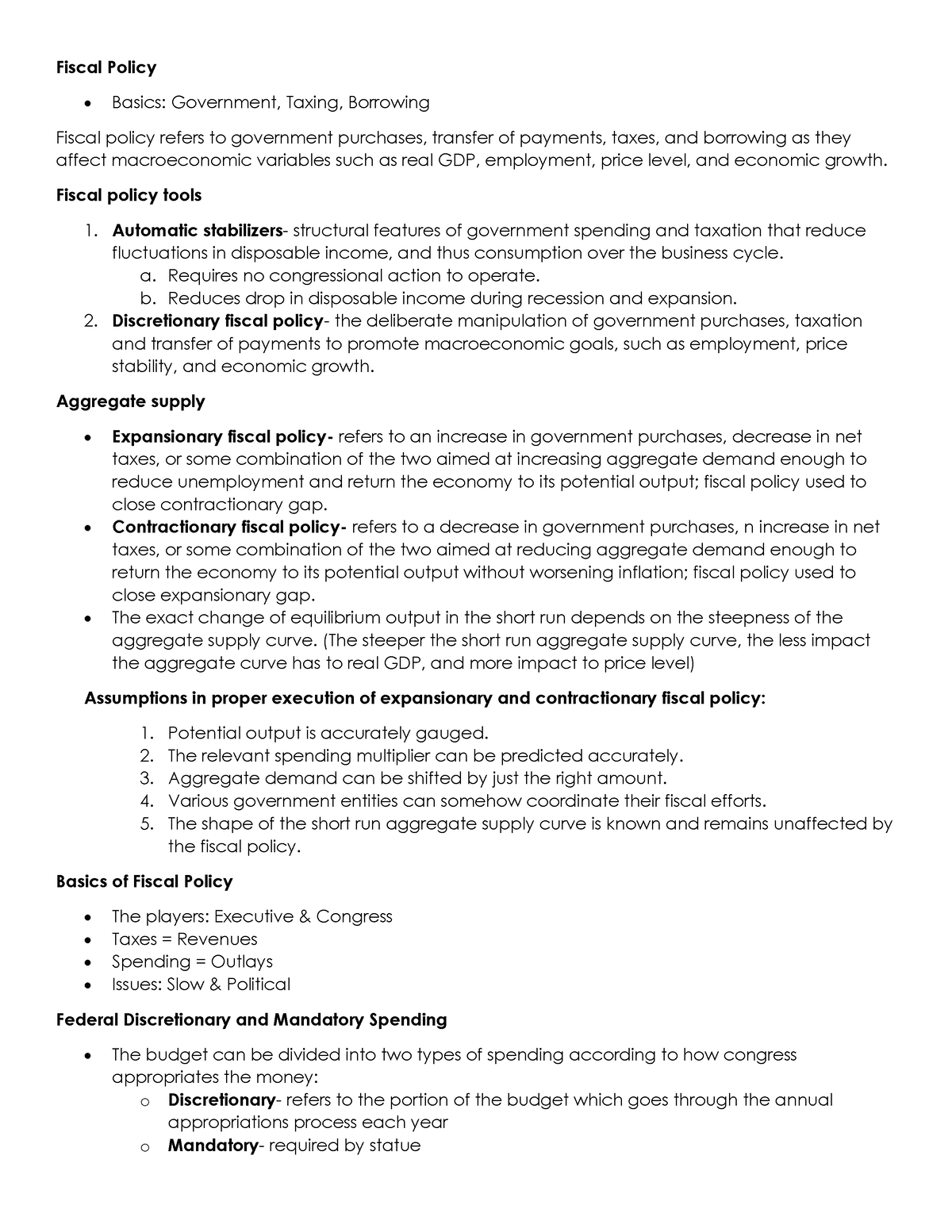 Fiscal Policy - Fiscal Policy Basics: Government, Taxing, Borrowing ...